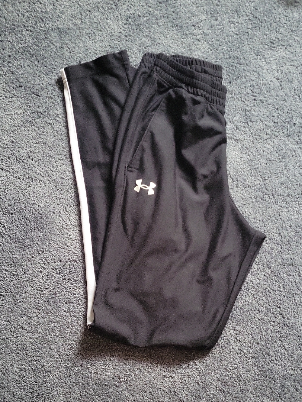 Under Armour Black Athletic Pants with White Logo